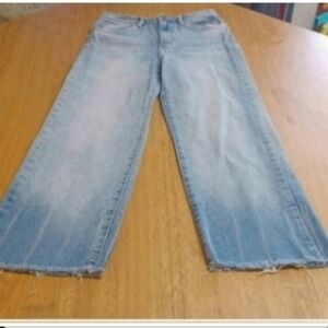 blank NYC straight leg jeans, high rise size 28 light wash